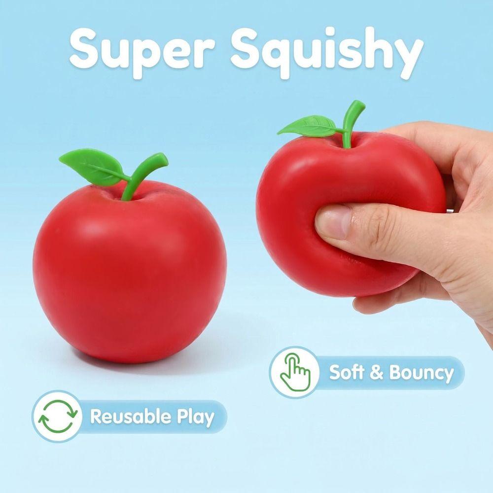 6Pcs Fruit Shape Stress Relieving Toy Slow Rebound Pinching Toy New Stress Ball Gift