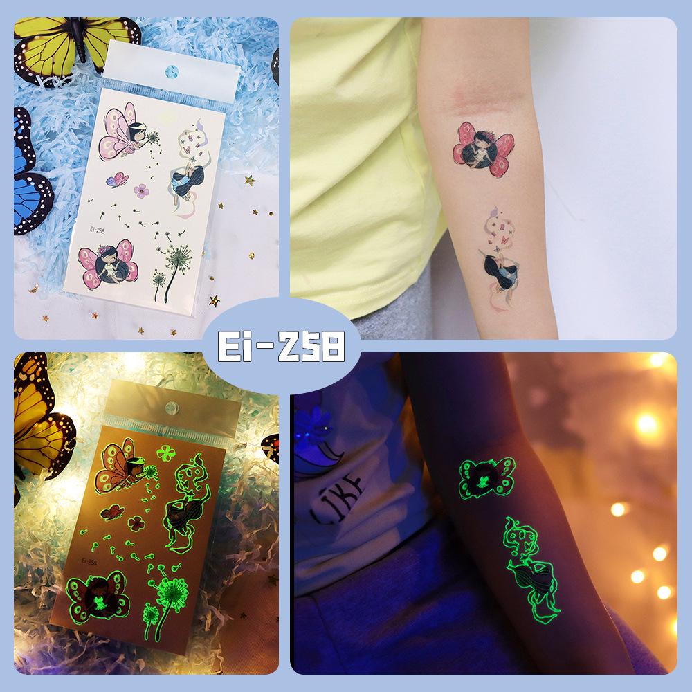 Glow-in-the-Dark Fairy Butterfly Tattoo Stickers for Kids - Waterproof & Fun Design