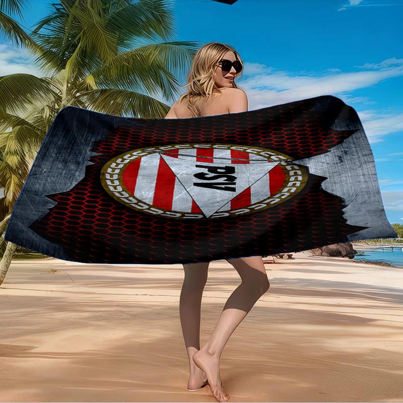 Asciugamano da Spiaggia con Stemma Psv Eindhoven in Microfibra, Leggero e Asciugatura Rapida, per Viaggi Estivi, Piscina, Regalo di Compleanno