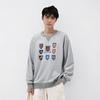 Uniqlo Jw Anderson Collaboration Fw23 Round Neck Drop Shoulder Long Sleeve Pullover Sweatshirt Men sweatshirt Gray 462934-03