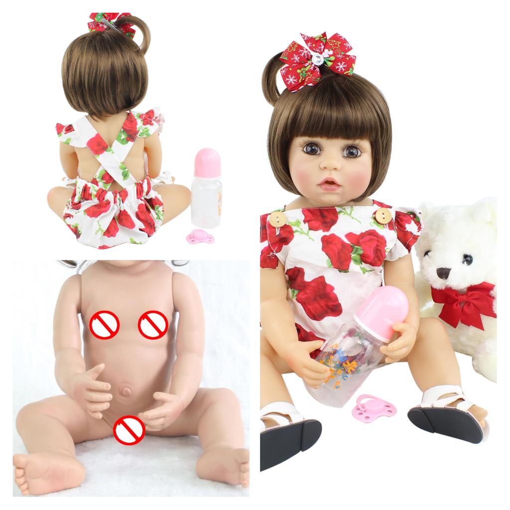 BZDOLL 55cm miękkiego silikonu Reborn Doll zabawka 22 cali jak prawdziwy winyl żywe dzieci element ubioru księżniczka maluch dziewczyna piękny prezent urodzinowy dla dzieci