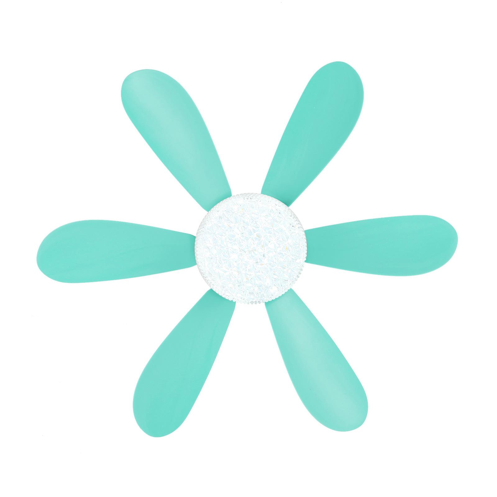 

Ceiling Fan with Remote Control LED E27 Pendant Light Universal Intelligent Living Bedroom Refrigeration Office Supplies синий