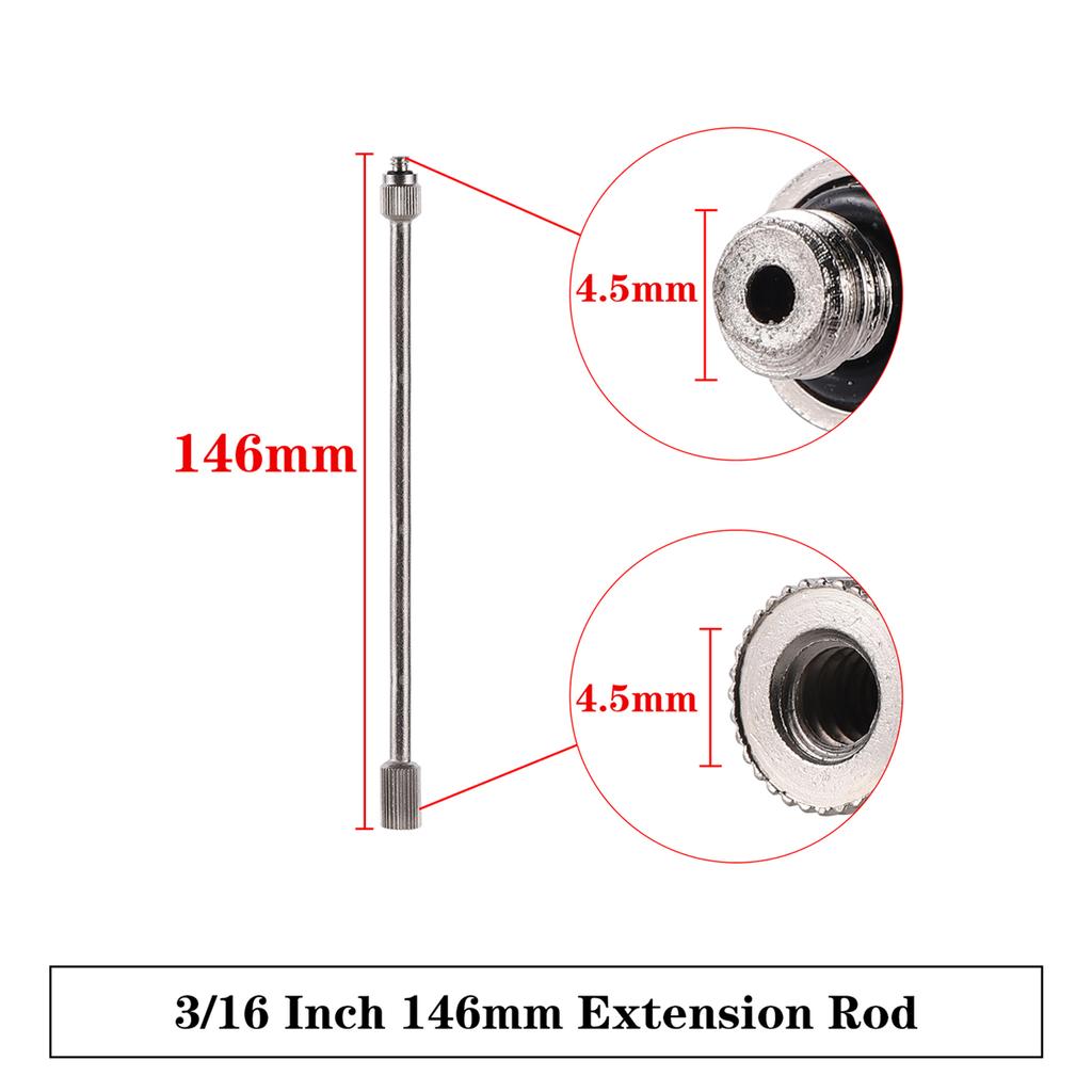 Brass Nickel Plated Misting Nozzle and 51/98/146/185cm Extension Rod 3/16"Threaded Stainless Steel Pole 360° Universal Connector