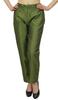 Phagun Women's Beige Dupion Pants High Waist Narrow Bottom Trousers-Large