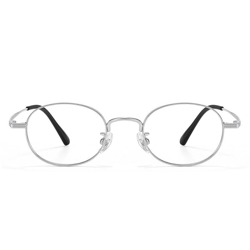 Womens Oval Thin Rim Pure Titanium Eyeglass Frame High Myopia Lightweight Fashionable Prescription Glasses SP408