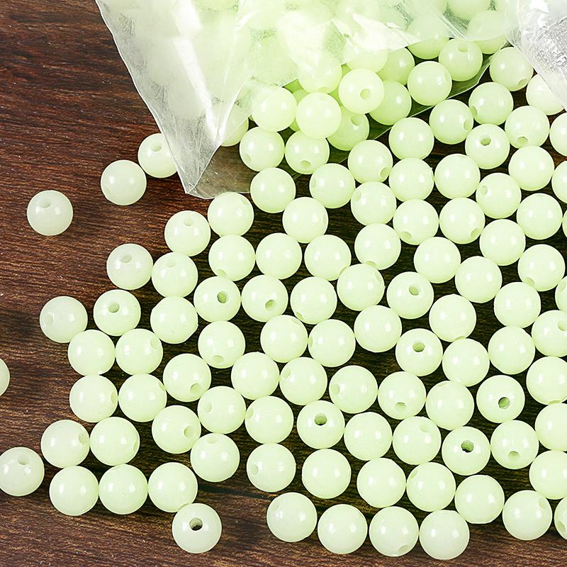 100pz Perline Luminose Fagioli Spaziali da Pesca 4mm 5mm 6mm 100pz/sacchetto Gomma Esche Luce Incandescente Palline Galleggianti Per Attrezzatura da Pesca Outdoor