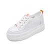 Little white shoes women's 2025 spring and summer hollow women's shoes simple and breathable 33-34 small size shoes thick sole inner height increase 