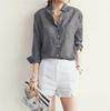 Plus Size Korean Style Long Sleeve Cotton Linen Women's Shirt