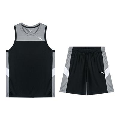 Sleeveless T-Shirt And Elastic Shorts Basketball Set Men Sets Basic-Black 952351201-2