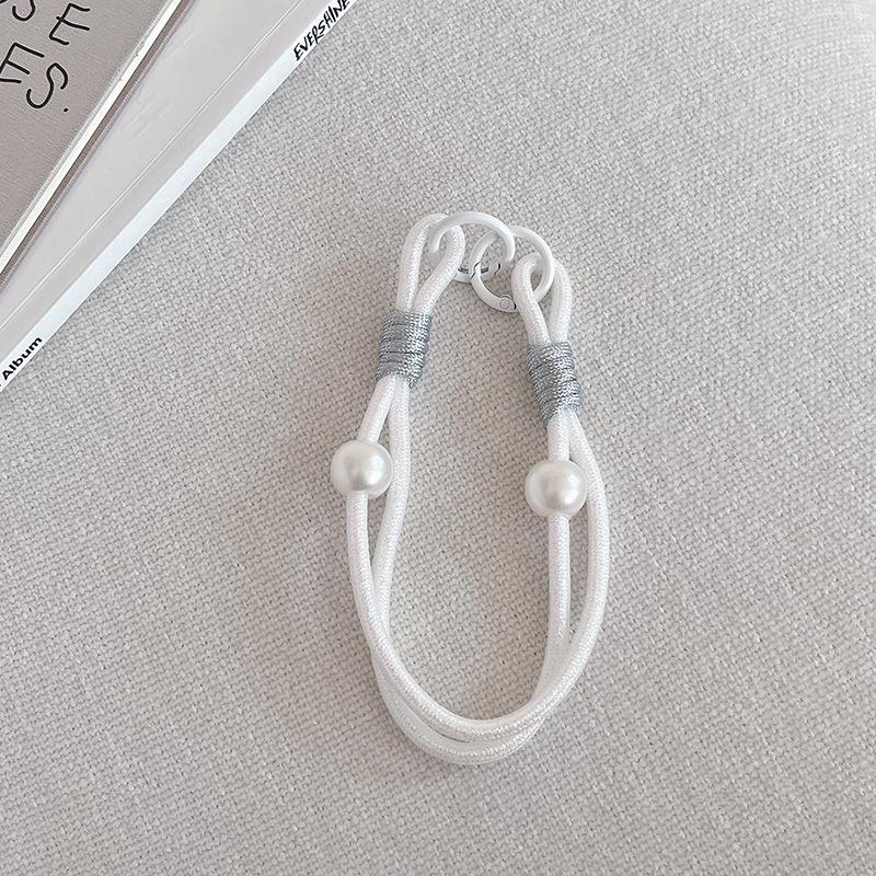 N402 Shiny Dopamine Color Block Woven Anti-Theft Mobile Wrist Lanyard