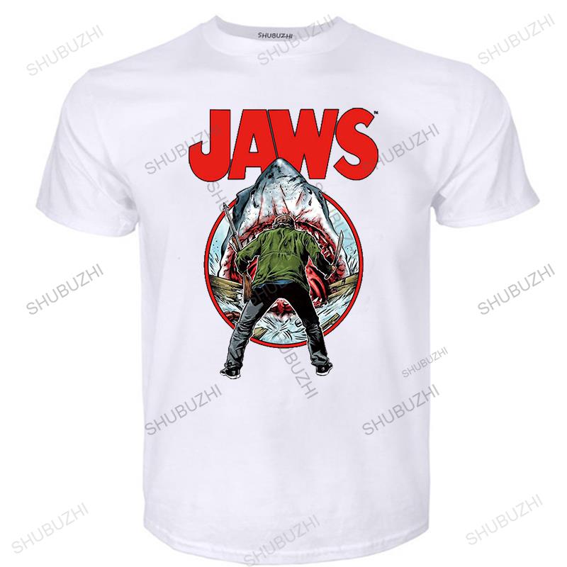 Jaws Tshirt Retro Inspired By Jaws Movie Retro 70s 80s Shark Attack Quints Fish Male Brand Teeshirt Men Summer Cotton T Shirt