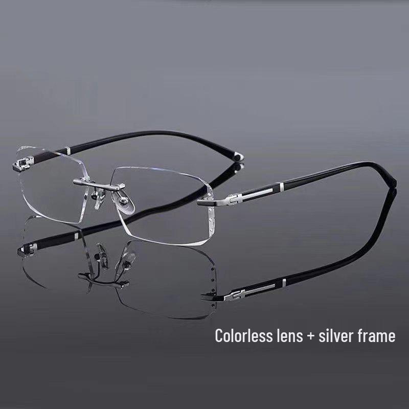 2025 Frameless Anti-Blue Light Photochromic Reading Glasses for Men & Women - Fashionably Designed for Middle-Aged & Elderly