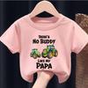 Cartoon Tractor Print Boy's Short Sleeve T-shirt Breathable Loose Fitting Round Neck Creative Pattern Casual Top Modal Fabric