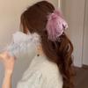 Feather Grip High-End Fur Hairpin - Versatile and Elegant Headband with Shark Clip for The Back of The Head Headwear