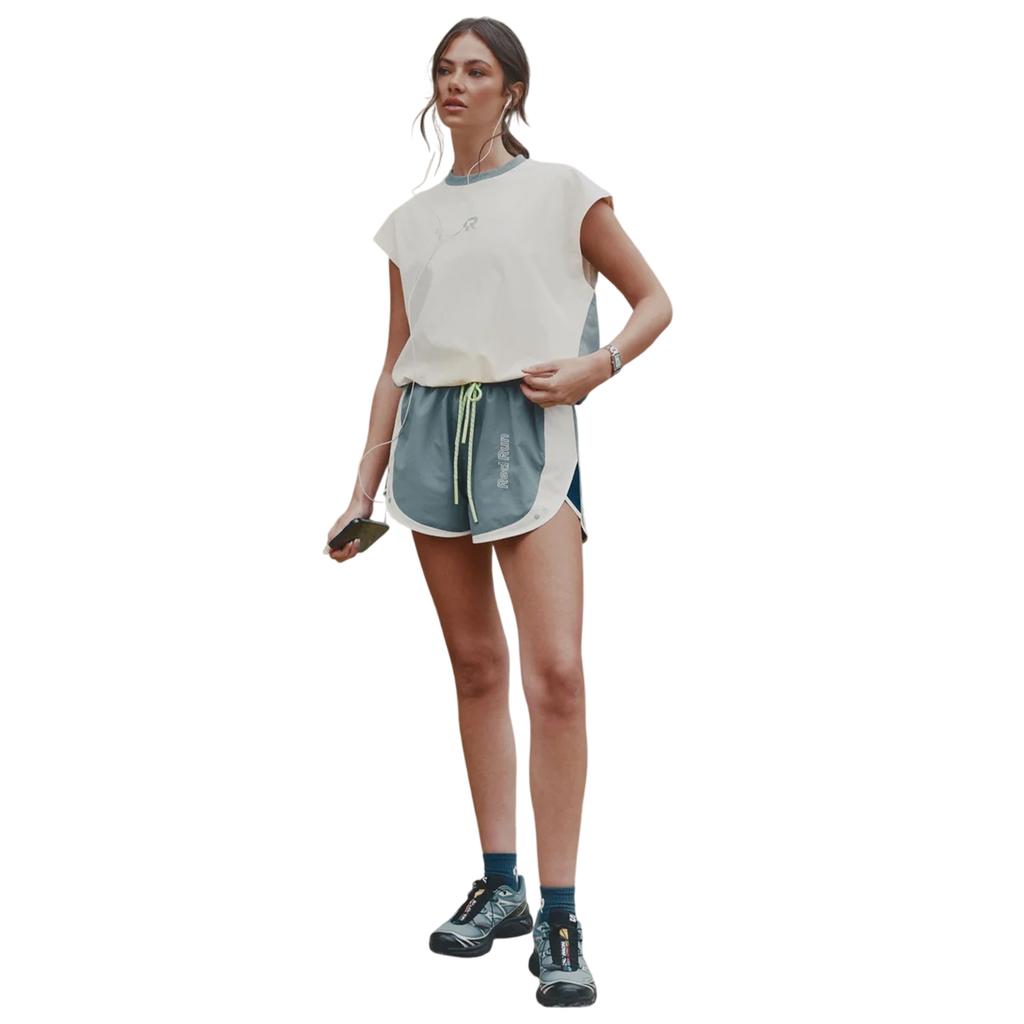 Red Run Womens/Ladies Colour Block Running Shorts