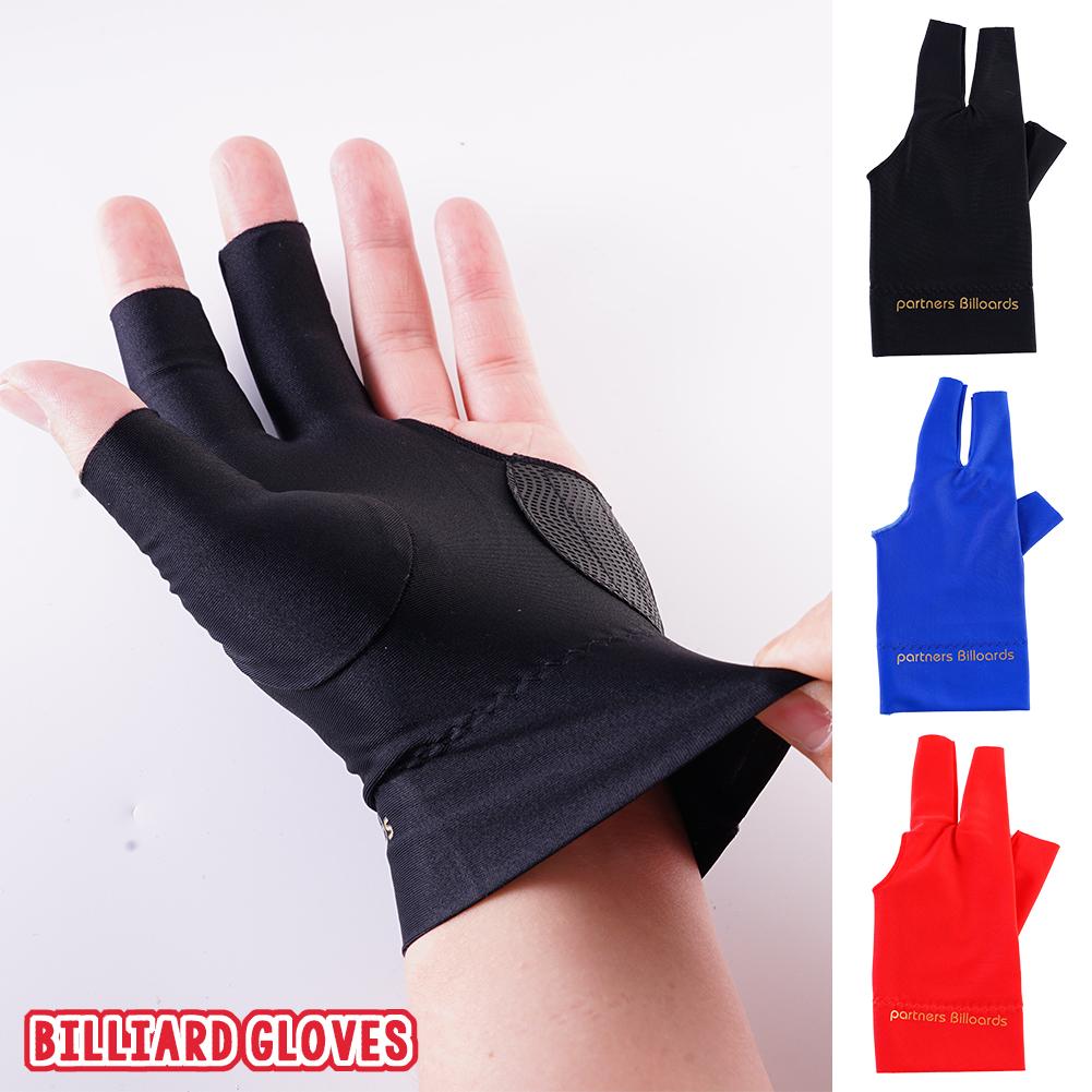 1pc Spandex Snooker Billiard Cue Glove Pool Left Hand Open Accessory Three Finger U8D8