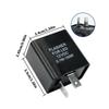 2 Pin LED Turn Signal Flasher 0.1W-150W Black Housing Replacement Part for Vehicle or Motorcycle Indicator Systems