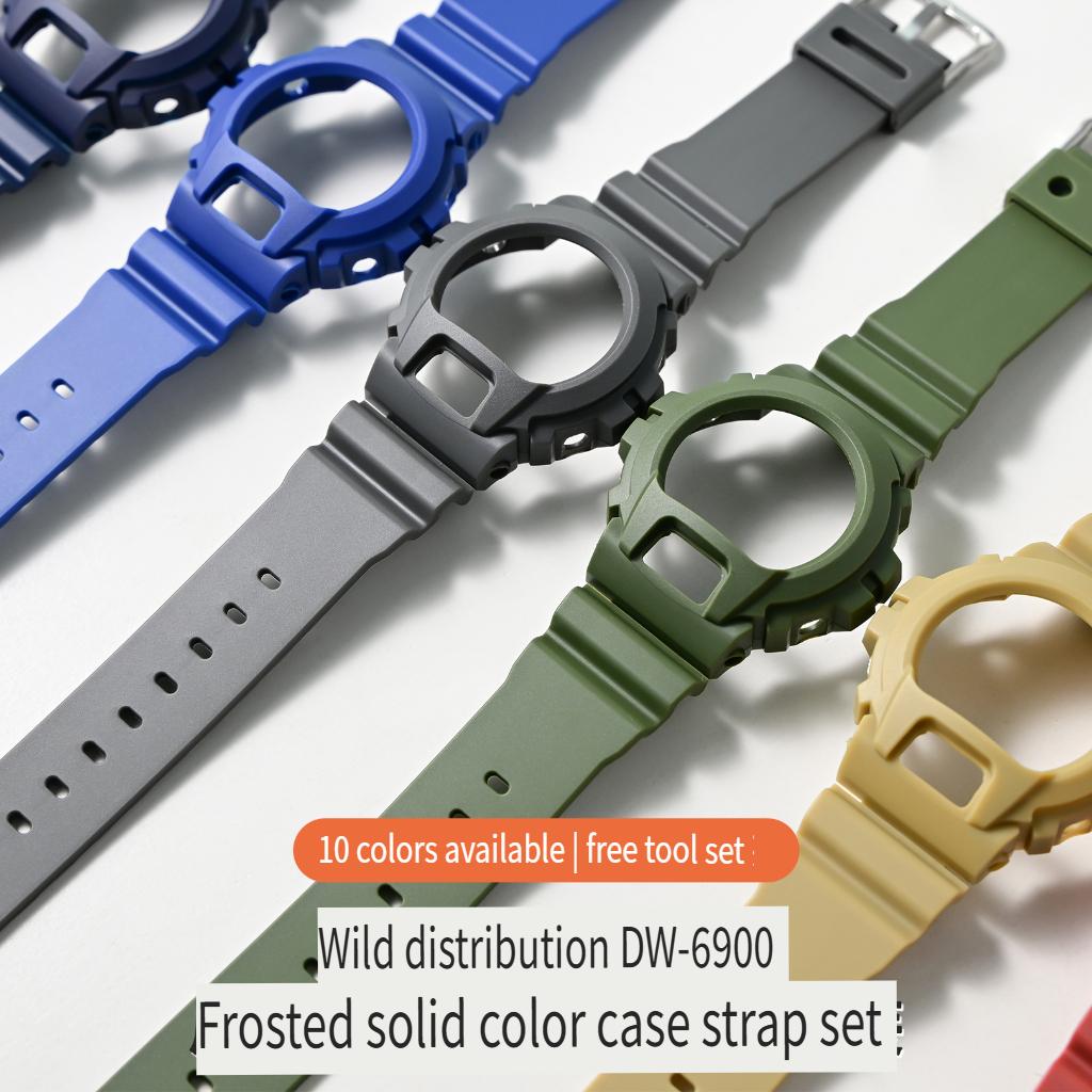 Für Casio G-Shock DW-6900/6600/6930 Ersatz Gummi Silikon Mattes Uhrenarmband Armband Armband + Gehäuse