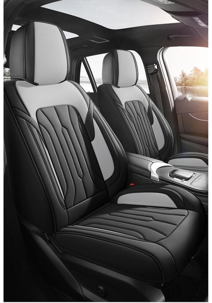 Napa Leather Universal Car Seat Covers - Full Coverage, All-Season Cushions