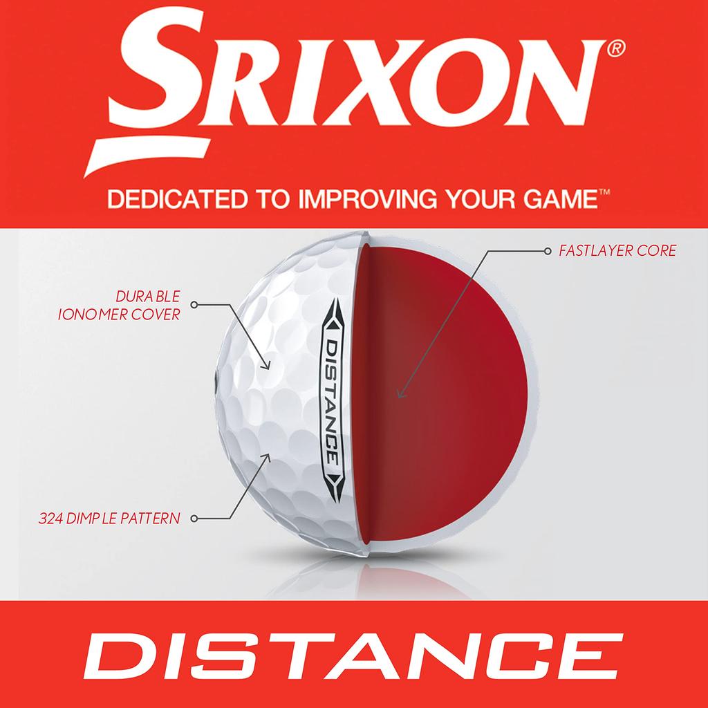 Srixon Distance Golf Soft 1 Dozen Balls, White, (2017/18 Version)