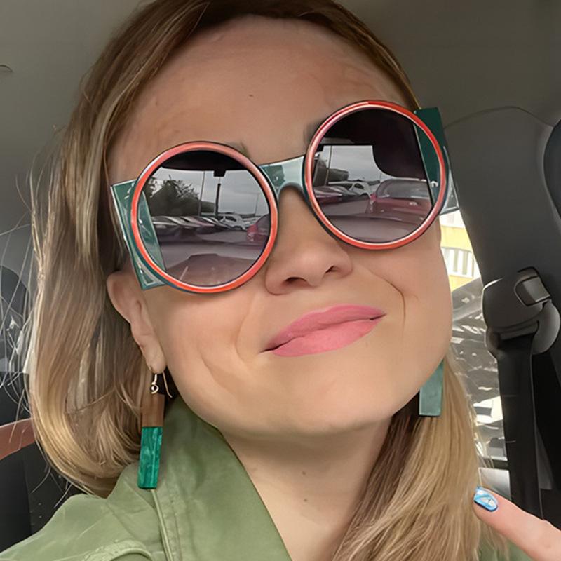 New Fashion Round Sunglasses for Women Men Unique Contrast Color Shades Y2K Eyewear Retro Gradient Sun Glasses UV400 Sunglasses