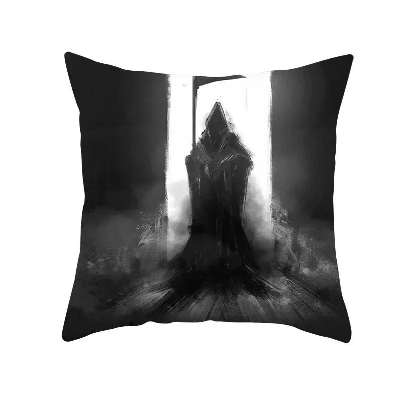 Home Decor Halloween Skull Pillowcase Sofa Cover Pillow Cover Car Cushion Cover Throw Pillow Case 18X18 Inches Funda De Almohada