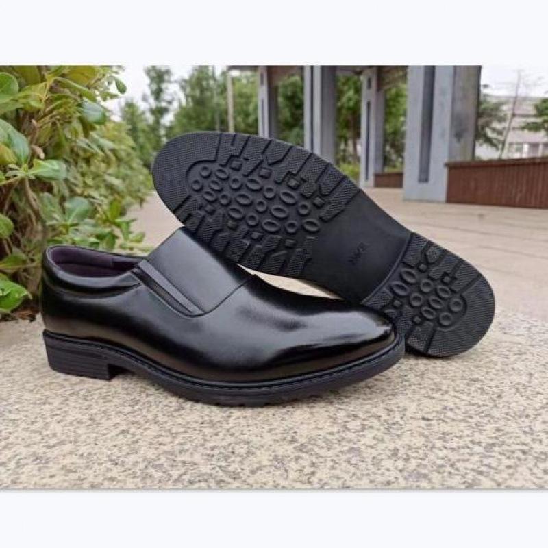 

New work clothes, leather shoes, men s business leather shoes, wear-resistant and non-slip, low-top casual dress shoes, black spring 38 чёрный