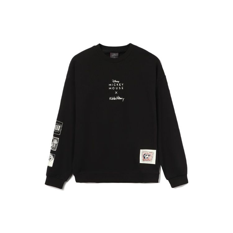 

Li Ning X Disney Collaboration Mickey X Keith Haring Series Casual Sports Breathable Loose Pullover Sweatshirt Men sweatshirt Black AWDR591-1 XL