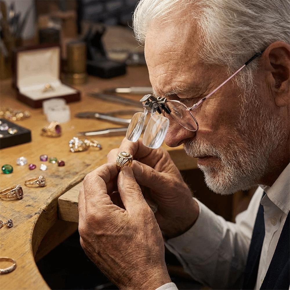 Detachable Head-mounted Magnifier 2X Magnification Clip on Eyeglass Loupe Elderly Use