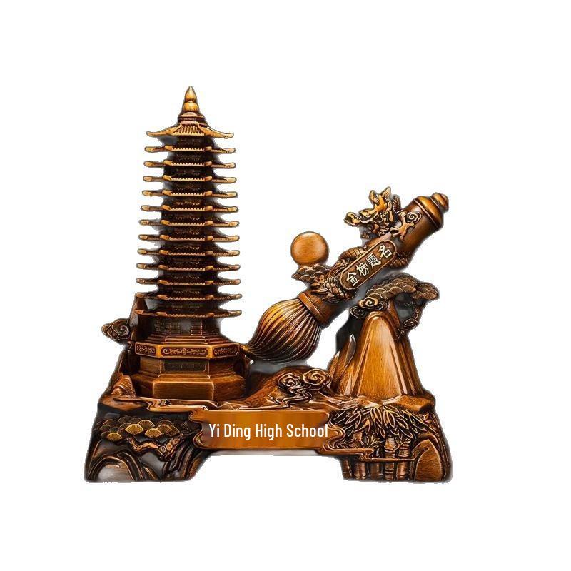 Thirteen-Story Wenchang Pagoda Pen Holder - Office Desk Decoration Gift for Students & Children, Symbolizing Advancement