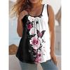 New Retro Floral Stripe 3D Print Tank Top Summer Women Streetwear Y2k Tops Oversized Vest Off Shoulder Sleeveless Woman Camisole