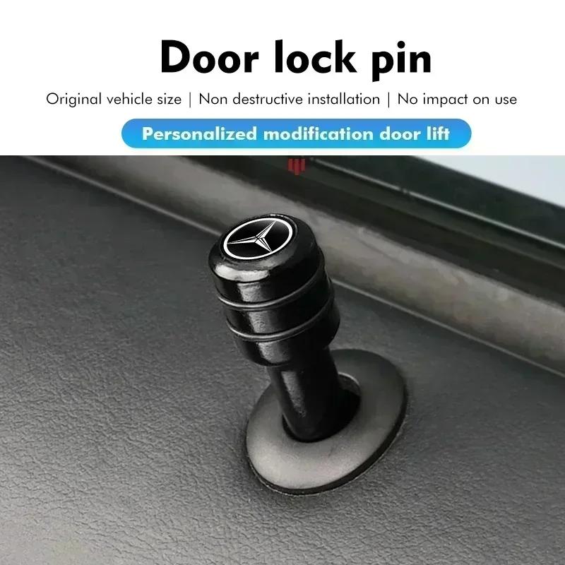 PIG4 4pcs Car Universal Auto Door Lock Knob Pull Pins Hat Pad For Benz CLK GLC W212 C200 C300 W203 W204 W205 W169 W176 GLC