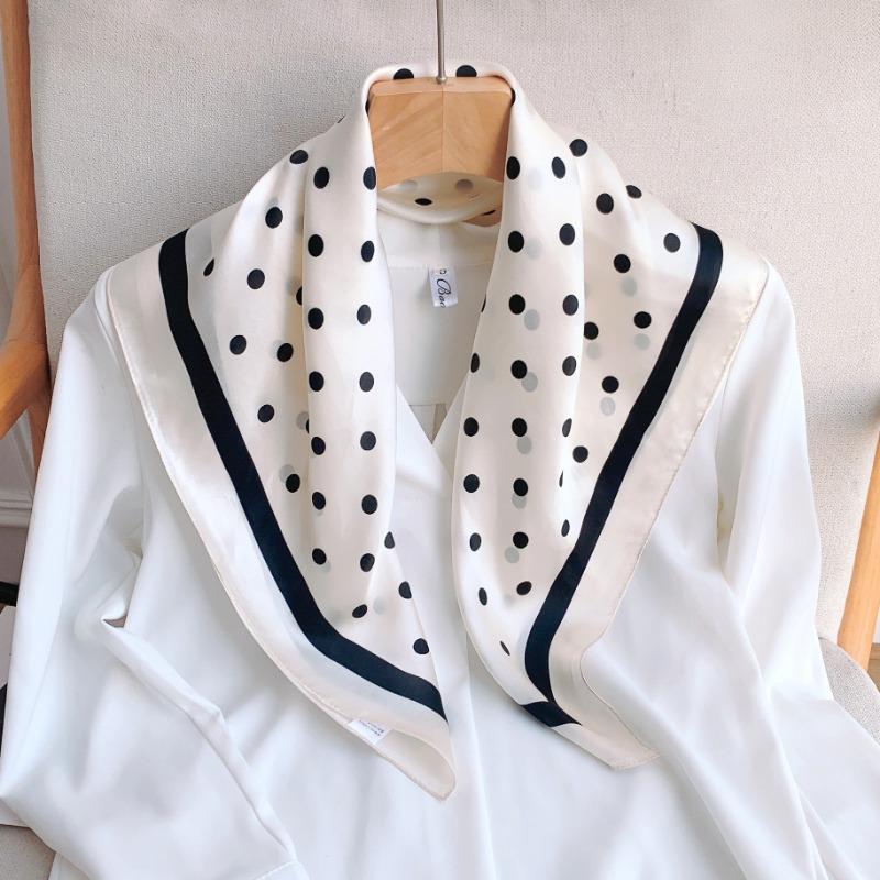 Polka dot printing 100 mulberry silk silk 70 silk scarf spring and summer silk square scarf trendy scarf streamer