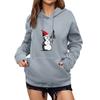 Women's Winter Christmas Printed Pullover Hooded Sweatshirt Fleece Long Sleeve Sweatshirt