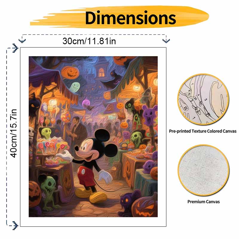 Disney Mickey Mouse Halloween carnival oil painting by numbers art kit. handmade diy painting home decoration gifts