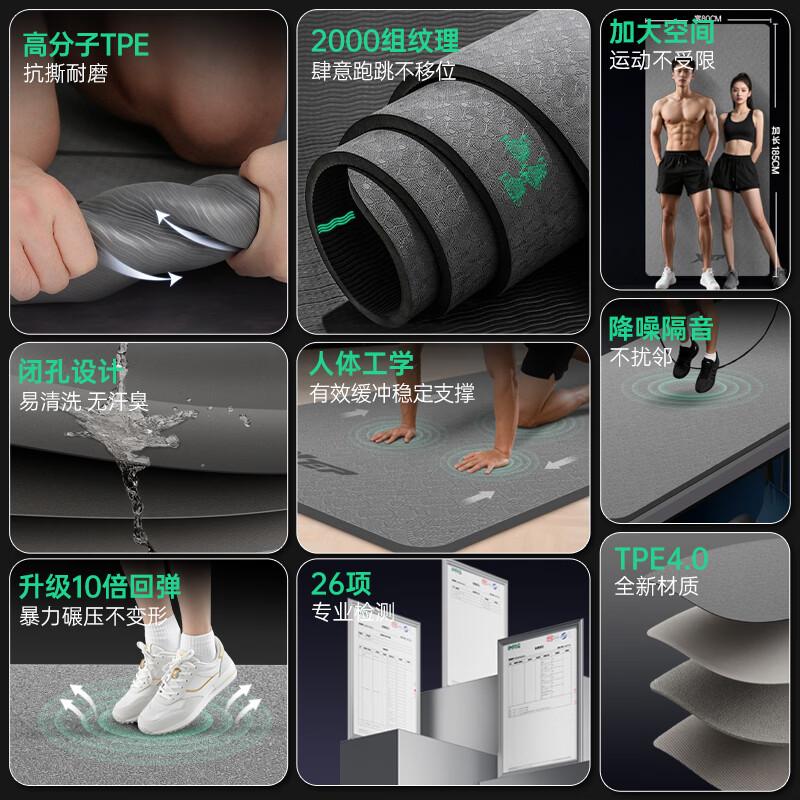 XTEP Extra Thick Yoga & Fitness Mat 185x80cm