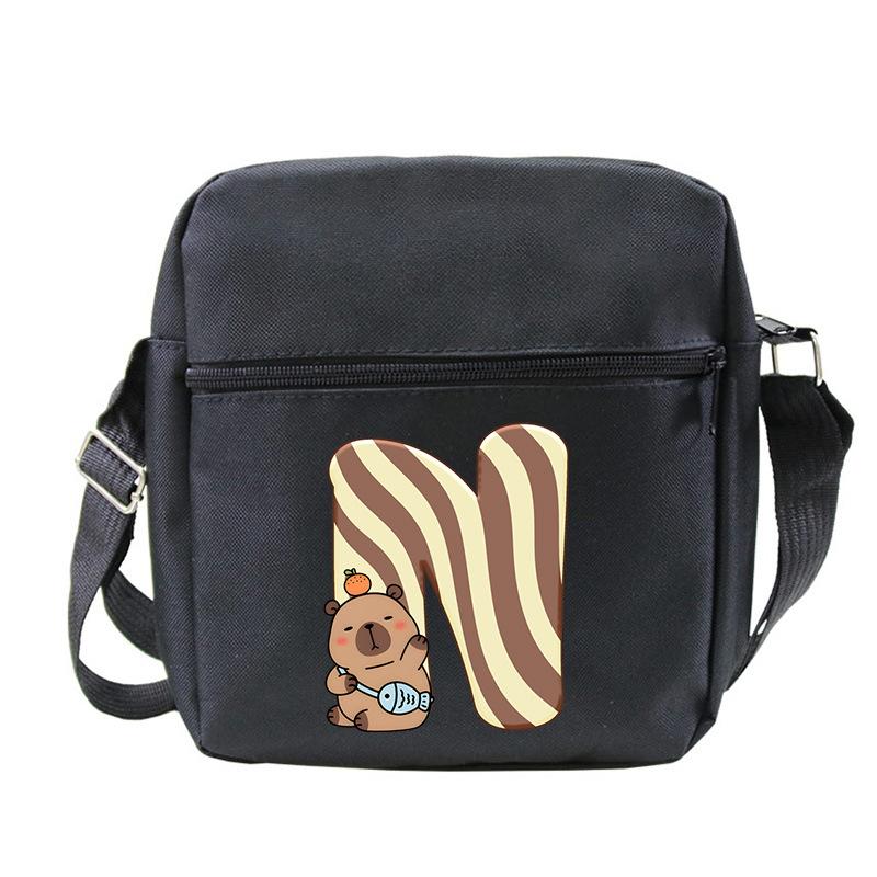 New Kapibara 26 letter printed messenger bag student children multi-functional leisure portable bag