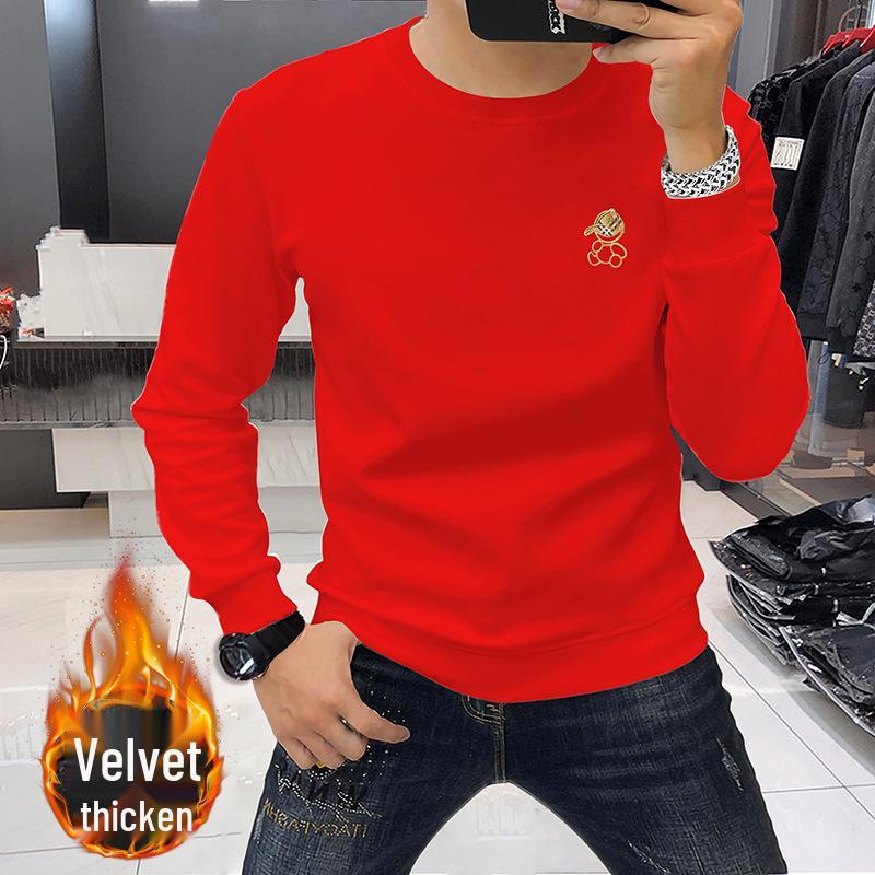 Leichter Luxus Herren 3D Bär Hoodie: Herbst/Winter Lässig Vielseitig Plus Samt Verdickt Trendig Mode