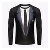 Suit Imitation 3D T-shirt For Men's Street Hip-hop Cosplay Funny And Personalized Round Neck Long Sleeved Fashion Casual New Top