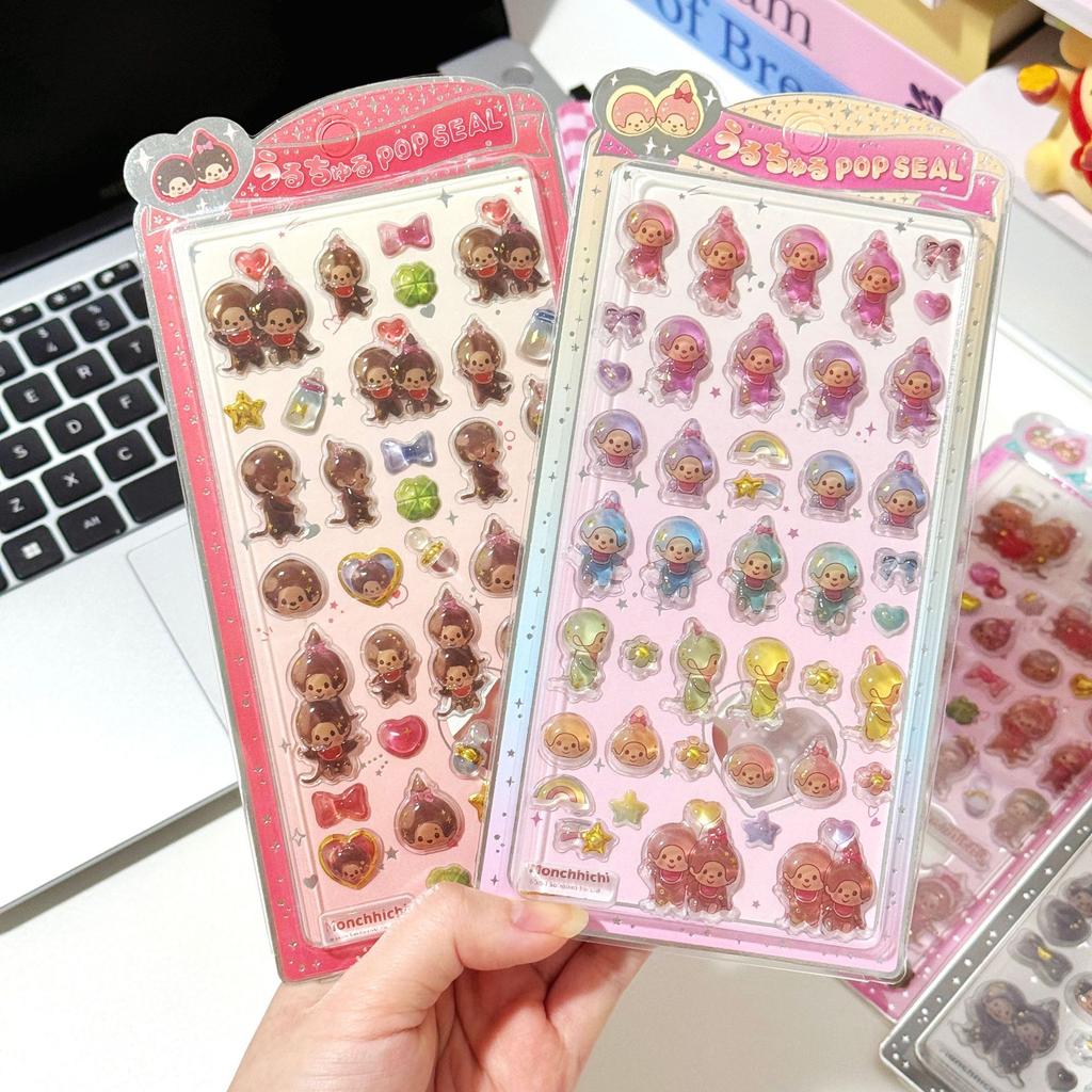 Kawaii Tamagotchi Stickers Cartoon Creative Peripheral Phone Case Transparent Sticker Hand Account Material Friend Birthday Gift