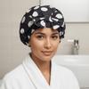 Polka Dots Double-layer Bath Cap Elastic Printed Bonnet Practical Shampoo Hat  Bathroom