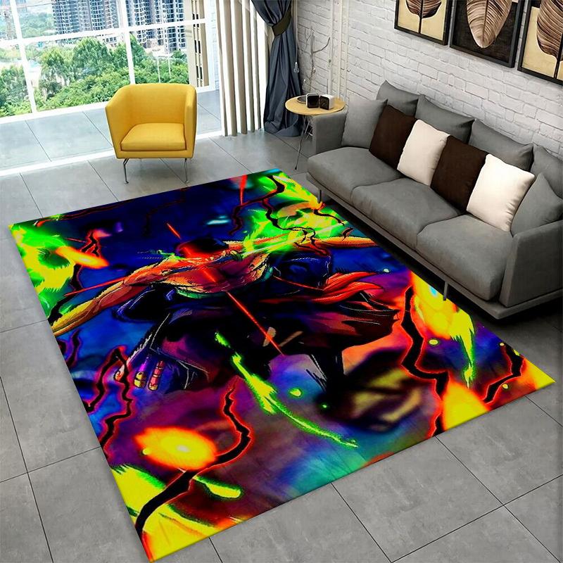 Anime Zoro One P-Piece Cartoon Carpet Rug for Playroom Bedroom Living Room Sofa Home Decor,kid Area Rug Non-slip Floor Mat