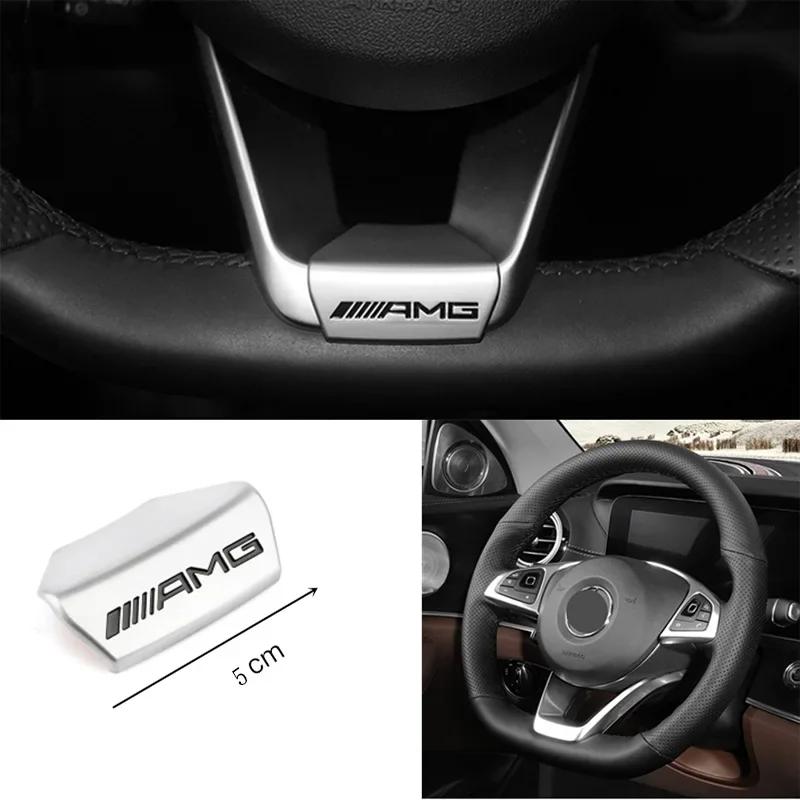 AMG Emblem Car Steering Wheel Sticker Accessories For Mercedes Benz Brabus Maybach Smart W204 GLC CLA W205 W203 W206 W108 W124