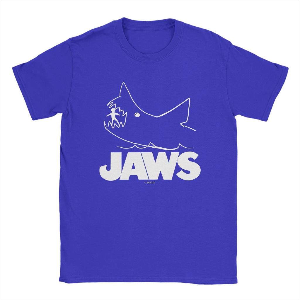 Tričko Jaws film Hip Hopová trička s krátkým rukávem Vintage topy Léto 100% bavlna Kulatý výstřih Plus size 5XL Trička