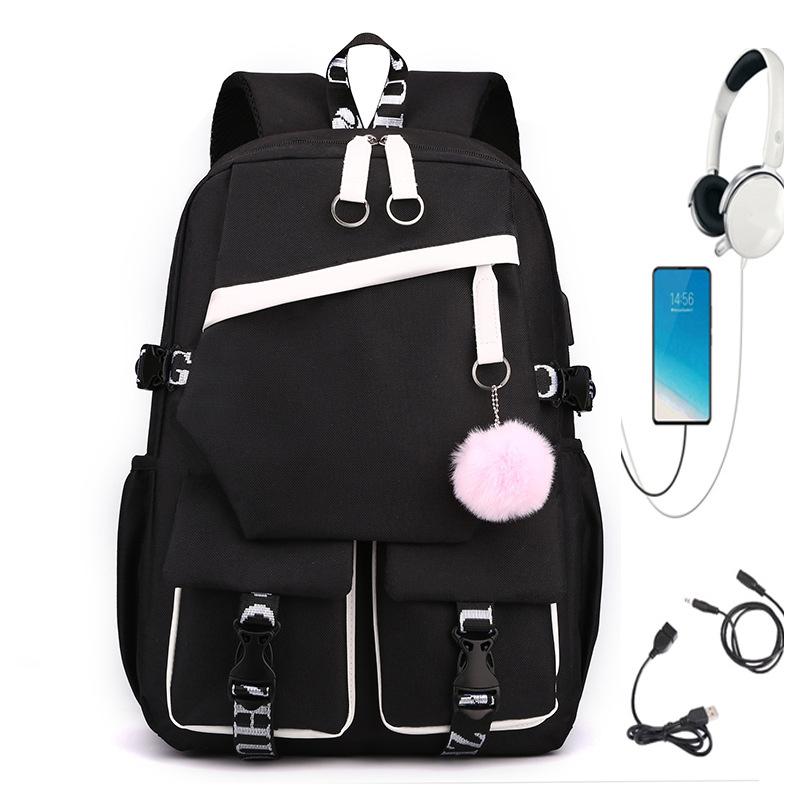 Schultaschen Teenager Mädchen Rosa Blume Niedlich Studenten Rucksack Buchstaben