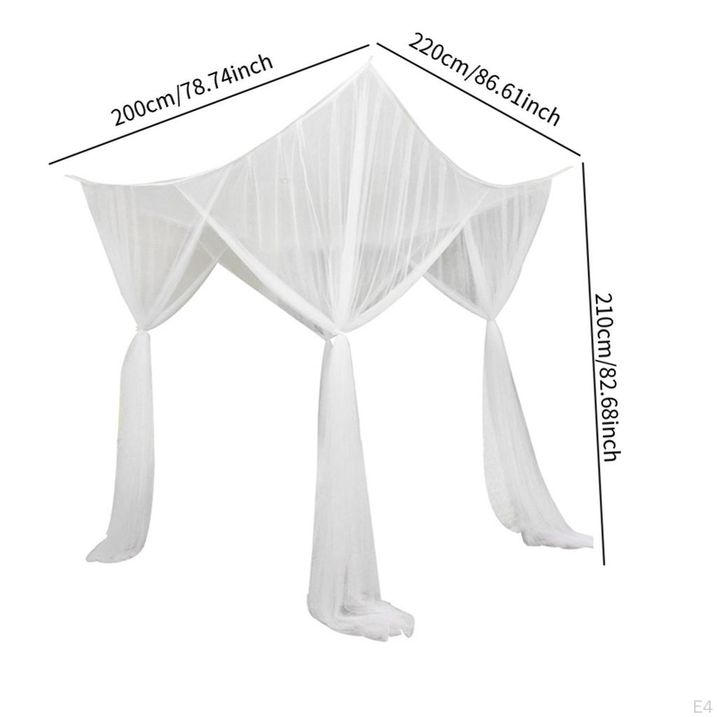 4 Corner Post Bed Canopy Net Drape Tent Cozy Curtains Netting Hanging Valance