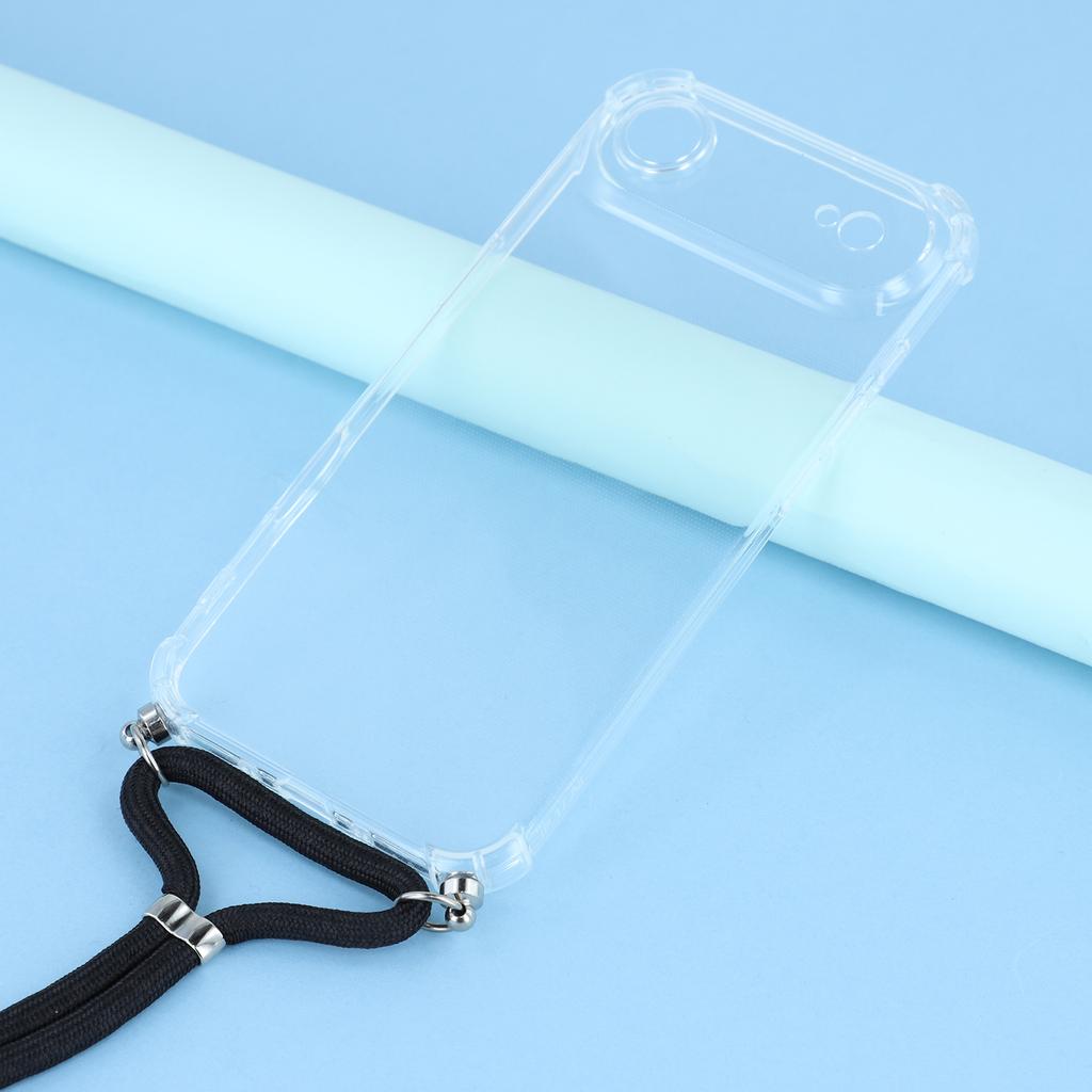 For iPhone 17 Air Case Reinforced Corner TPU Clear Phone Cover with Lanyard