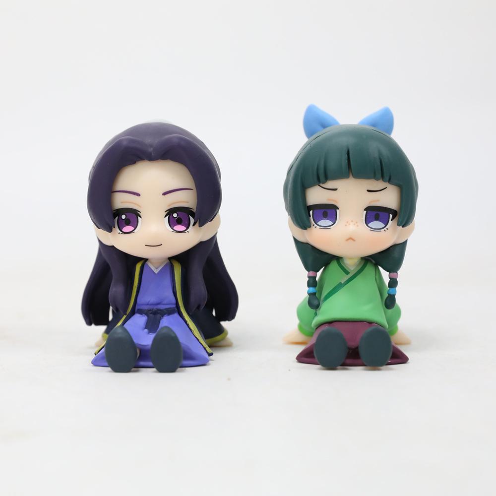 2pcs/Set Q Version Maomao Jinshi Mini Figure Anime Cute And Charming Sitting Playthings Desktop Car Ornaments Model Children Birth Date Gifts