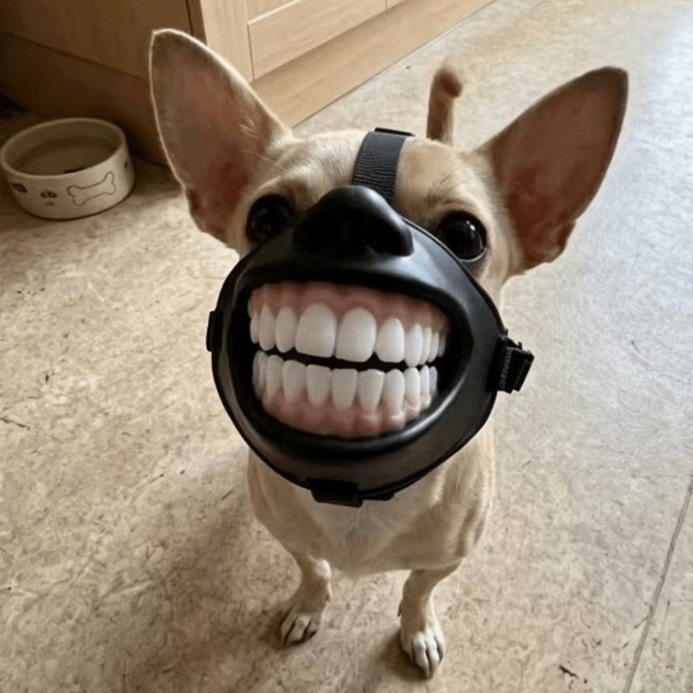 Adjustable Smiling Teeth Pet Muzzle Anti-Bite Grinning Dog Mask Dog Photo Mouth Cover Outdoor Trip