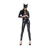 Atemberaubender Sexy Bodysuit Cosplay Kostüm In Schwarzem PVC-Leder Für Halloween-Spaß